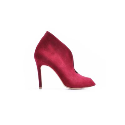 Narçiçeğirengi Süet U Kesim Burnu Açık Bootie(Bot-67)