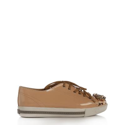 Nude Rugan Burnu Taşlı Sneaker Ayakkabı(a-92)