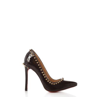 Siyah Rugan Pimli Stiletto Ayakkabı(a-194a)