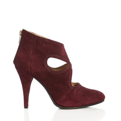 Bordo Süet Acurlu Bootie(A-393)