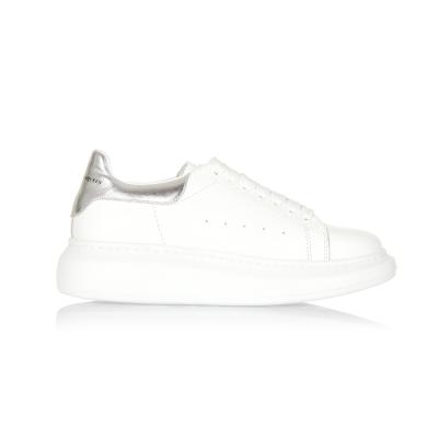 Beyaz & Lame Deri Kalın Tabanlı Sneaker Ayakkabı